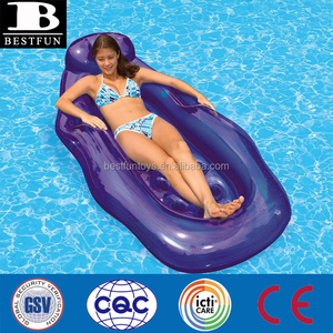 Tumbona Flotante Inflable de Vinilo Personalizada de Fábrica, Color Morado, para Uso en Seco o Mojado, Portátil, para Piscina, Cama Flotante Refrescante, <span class=keywords><strong>Lilo</strong></span>, Raft - Product Image 2