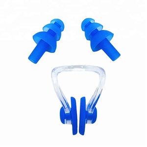 Prise d'oreilles en Silicone souple et Flexible, <span class=keywords><strong>pour</strong></span> dormir en plein-air, plongée en apnée, natation bon marché, avec pince-nez - Product Image 3