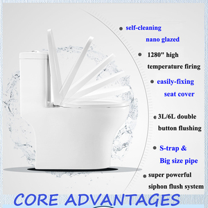 WC en céramique à économie <span class=keywords><strong>d</strong></span>'<span class=keywords><strong>eau</strong></span>, à poser au sol, avec siphon à <span class=keywords><strong>jet</strong></span>, design occidental, prix imbattable, dernière collection - Product Image 3
