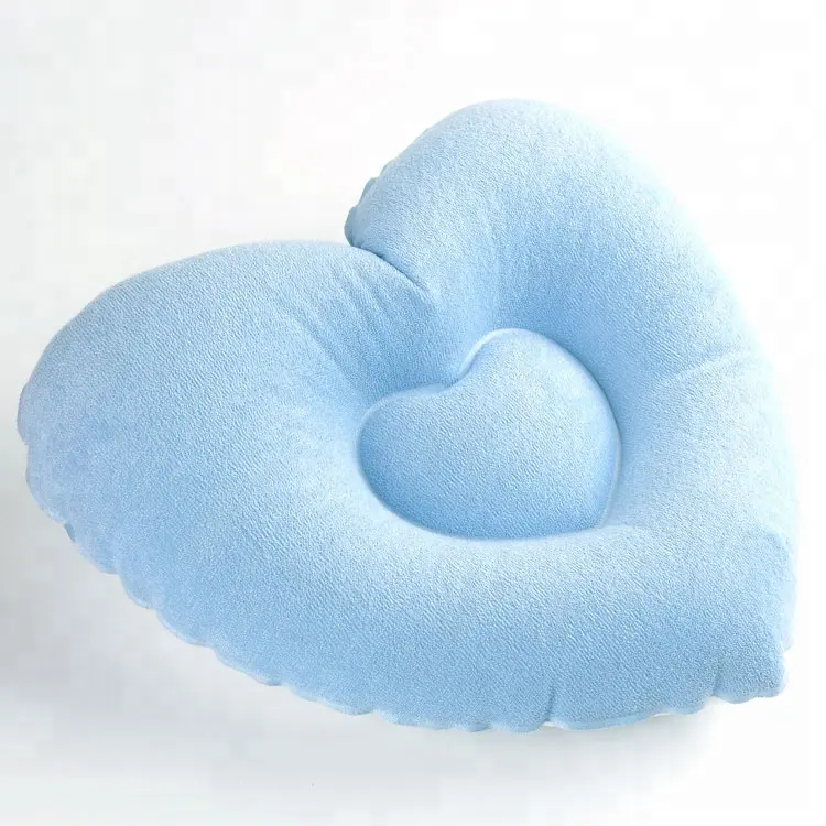 Heart Shaped Soft Spa Inflatable Bath Pillow with suction cups