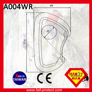 Puerta de alambre de escalada con certificado CE, 22KN, Carebiner de aluminio - Product Image 3