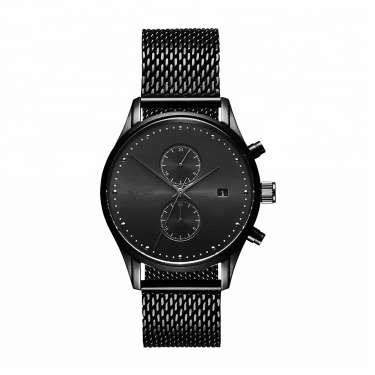 최고 브랜드 럭셔리 비즈니스 쿼츠 남성 시계 스틸 메쉬 스트랩 캐주얼 방수 스포츠 시계