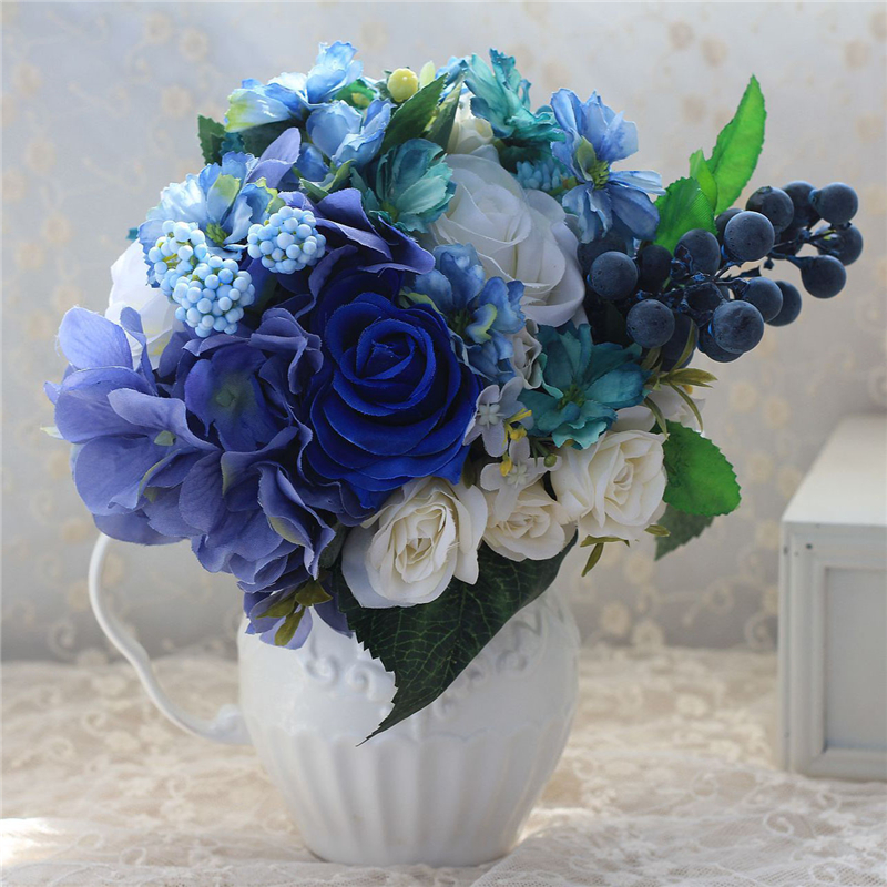 100 Rose Artificiali In Schiuma Di Lattice Blu Reale - Fiori Finti Per Decorazioni Matrimonio E Festa Fai Da Te