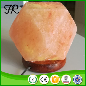 <span class=keywords><strong>Resplandor</strong></span> del himalaya Sal de Roca Lámpara con Base De Madera Tallada A Mano - Product Image 1
