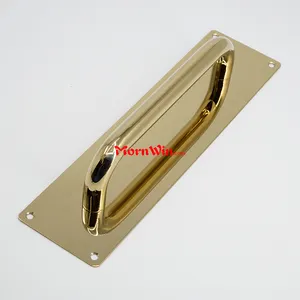 golden push pull door handle long plate