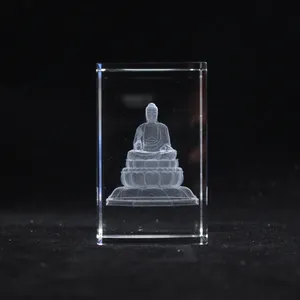 个性化3d激光水晶雕刻佛像立方体出售