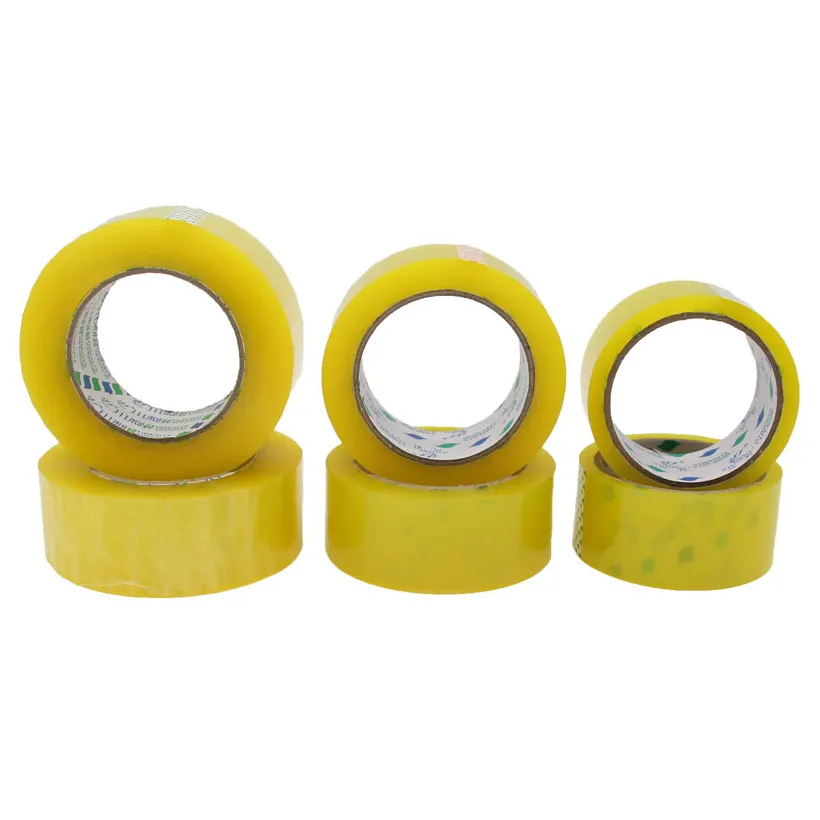 Yellowish Single Side Wholesale customized OEM Packing tape 48mm 110yard big roll supplier