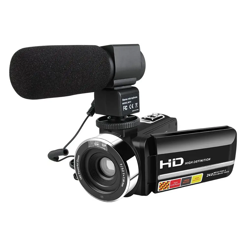 Full HD 1080 p Digitale Video Camera Professionele 2017 Ondersteuning Nachtzicht En Smile Capture 24MP Camcorders Met 270D Rotatie