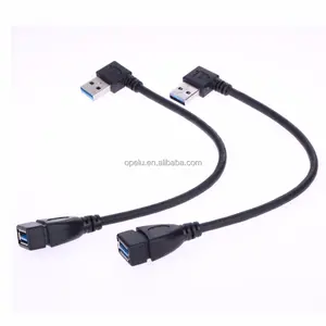 90 derece Sağ Açı USB 3.0 Erkek Kadın Adaptör Uzatma USB Kablosu