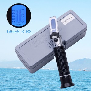 เครื่องวัดความเค็มแบบมือถือ 0-100% สำหรับตู้ปลา ATC Refractometer 1.000-1.070SG เครื่องวัดความเค็มน้ำทะเลสำหรับตู้ปลา - Product Image 3