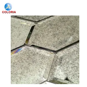 Mosaïque de carreaux de verre hexagonaux biseautés <span class=keywords><strong>gris</strong></span> Paris pour crédence - Product Image 1