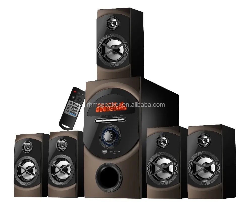 Profession eller Multimedia Lautsprecher 5.1 Kanal 6.5 "Subwoofer Lautsprecher mit USB/SD/BT/FM RM-AV9109