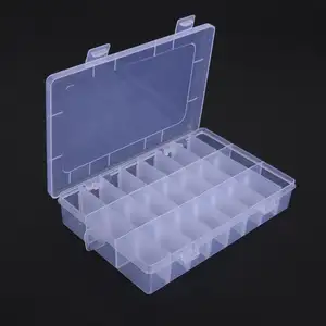 24 Compartments Plastic Storage Box Practical Adjustable Case for Beads Rings Earrings Jewelry Display Organizer Makeup Case