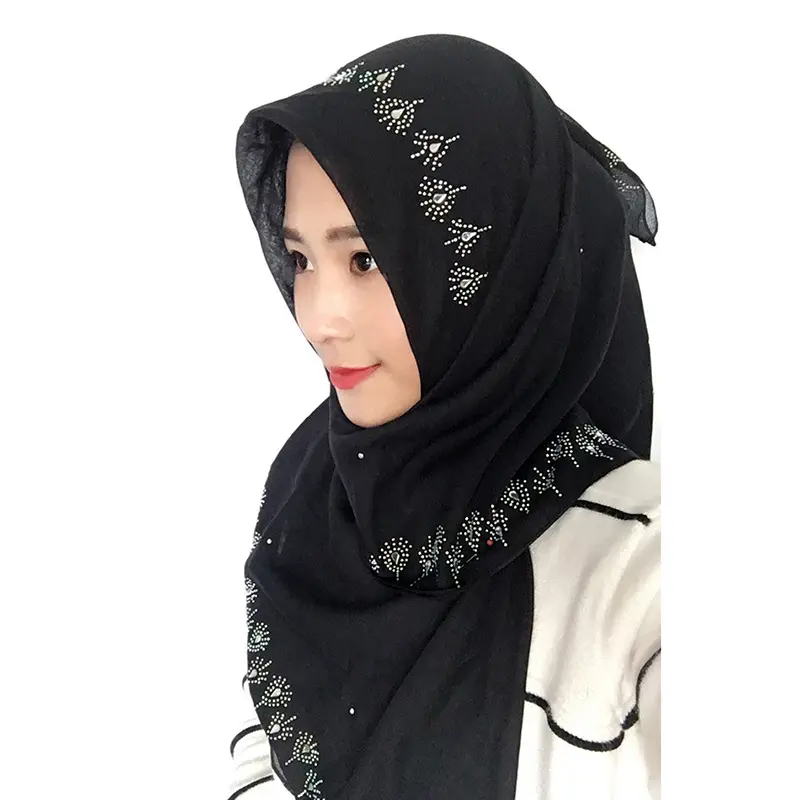 Voile 스퀘어 사이즈 인기있는 귀여운 hijab 이슬람 hijab 소녀 hijab