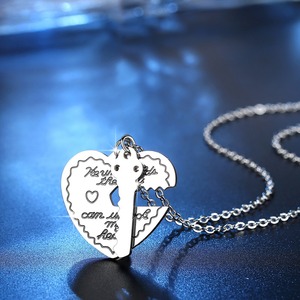 Collana per Coppie con Lucchetto a Cuore e Chiave, 'Chi Tiene la Chiave Può Aprire il Mio Cuore', Regalo di San Valentino - Product Image 4
