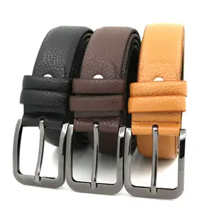 Mannen Pin Gesp Riemen Pu Riem Voor Mannen Custom Logo Kunstmatige Lederen Riemen Legering Gesp Yiwu Lqbelt Fabriek