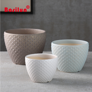 Al por <span class=keywords><strong>mayor</strong></span> punto en relieve diseño esmaltado <span class=keywords><strong>gres</strong></span> jardín maceta de cerámica - Product Image 2