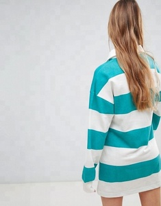 Camicia da Golf da <span class=keywords><strong>donna</strong></span> a righe con bottone decorativo a tracolla oversize abito da Rugby stile dolce abiti da <span class=keywords><strong>donna</strong></span> all'ingrosso - Product Image 4
