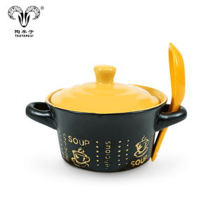 High Quality Stoneware Handle <strong>Small</strong> Ceramic <strong>Pot</strong> with <strong>Lid</strong> and Spoon/soup <strong>Pot</strong> Ceramic - Product Image 6