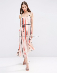 Courroie De Gaine Réservoir Imprimer Rayé Femmes Robe Dos Nu Arc-En-Rayé de Mode Discothèque Partie Sexy Robe - Product Image 3
