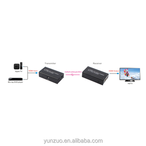 Yunzuo mở rộng 60m Ultra HD 1080p 3D TX RX HDMI Video Extender trên Cat6 CAT7 60m máy phát và máy thu - Product Image 3