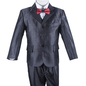 Costume 3 pièces gris brillant pour fête d'anniversaire de bébé garçon avec rayures grises Ensemble de costume formel pour enfants garçon Livraison gratuite - Product Image 1