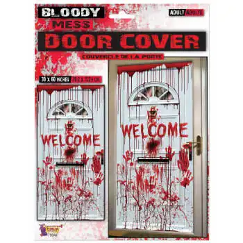 Help us ghost halloween decoration bloody door cover for decoration