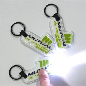 Porte-clés d'éclairage led en pvc souple personnalisé, OEM, lampe de poche en plastique, impression de votre logo et en forme