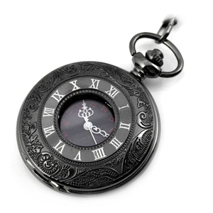 Offres Spéciales Mode Fob <span class=keywords><strong>Montre</strong></span> Chiffres Romains Design Horloge À Quartz En Alliage Hommes Femmes Collier Chaîne Noir <span class=keywords><strong>Montre</strong></span> de Poche - Product Image 4