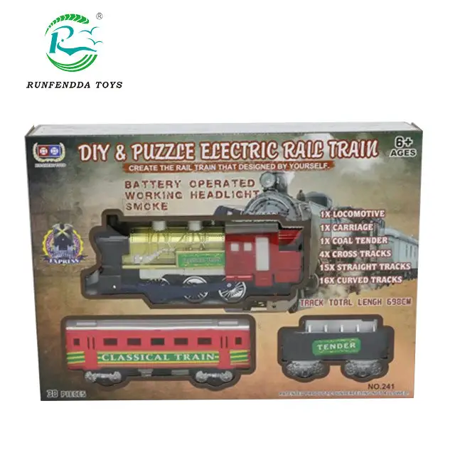 Nuevo diseño educativo de diy rompecabezas eléctrico tren