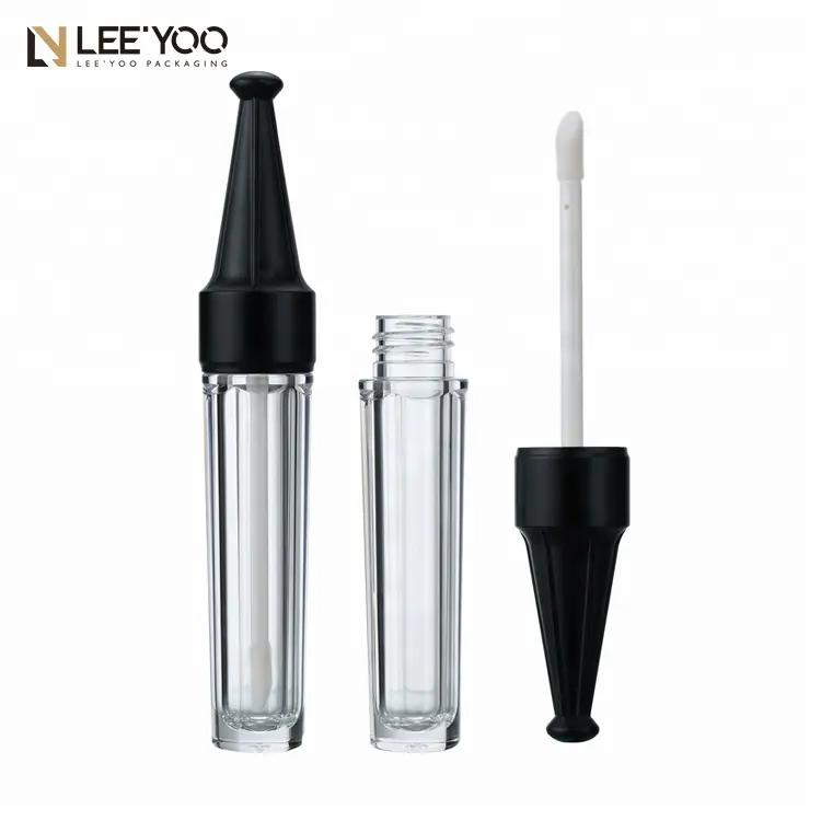 Luxury shape lipgloss tube plastic lipgloss container transparent lip gloss packaging cosmetics packaging material