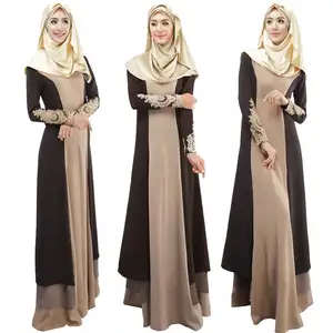 פשתן חדש kaftan abaya שרוול ארוך מקסי שמלת מקסי יצרן סין islamic שמלה ערבי לנשים מבוגרים