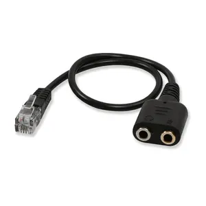 3.5ミリメートルRJ9にAudio Adapter Cable 3.5ミリメートルオーディオ雌ソケットRJ9 Modular Plug MIC Audio Splitter Adapter Cable