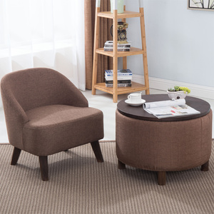 Simple Modern Single Sofa <strong>Small</strong> Tea Table Combination Mini Balcony <strong>Bedroom</strong> Cafe Fabric <strong>Small</strong> <strong>Chair</strong> - Product Image 2