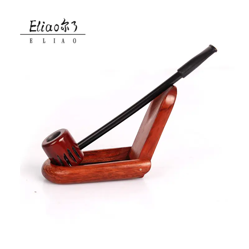 Yiwu Erliao En Gros petit Rouge en Bois Sculpté À La Main Popeye Tabac Filtre Long Tuyau Tiges Rouge Sandale Antique Gratuit Pipes