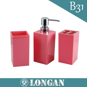 Juego de accesorios de baño(4 unidades) fabricado en crílico ,dispensador ,jabonera,vaso enjuague .vaso <span class=keywords><strong>pra</strong></span> cepillo dental - Product Image 4