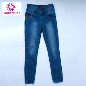 Alibaba América Alta cintura skinny Basic blue <span class=keywords><strong>jeans</strong></span> - Product Image 3