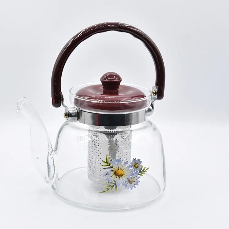 glass tea kettle one cup glass tea pot/teapot Infuser with tea strainer