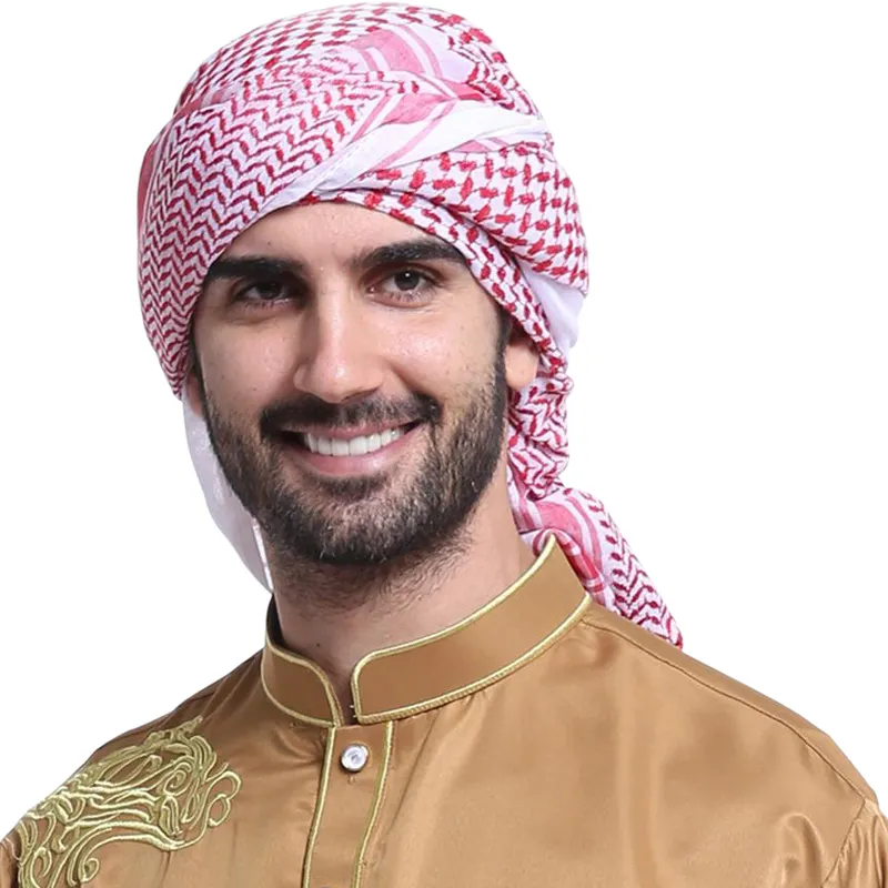 Dubai arab fashion travel polyester floral square headscarf yemen muslim printed hijab scarf for men