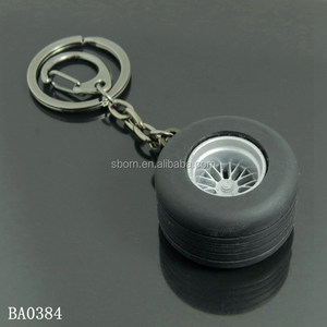 <span class=keywords><strong>Porte</strong></span>-clés en alliage de zinc en forme de pneu avec logo personnalisé - Product Image 3