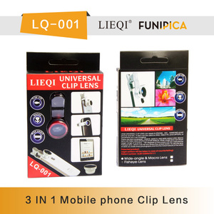 Lieqi LQ-001 visuelle 0.67x <span class=keywords><strong>grand</strong></span> <span class=keywords><strong>angle</strong></span> + <span class=keywords><strong>macro</strong></span> + fish eye lentille de caméra lens cover pour téléphone mobile / nokia / Samsung - Product Image 1