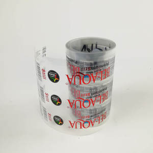 Rouleau de logo personnalisé imprimé en plastique <span class=keywords><strong>vinyle</strong></span> pvc adhésif étanche pour l'emballage de bouteilles en <span class=keywords><strong>verre</strong></span> alimentaire impression d'étiquettes d'autocollants - Product Image 2