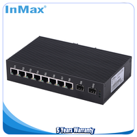 Concentrateur Ethernet InMax 10 ports 10 100 transmission fibre 1000m avec commutateur industriel 2 SFP