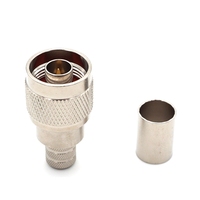 LWMC Conector RF N Macho Crimp 50ohm Impedancia 1P Pin Latón/Níquel Material de contacto Microondas LMR400 RG213 7D-FB Cable