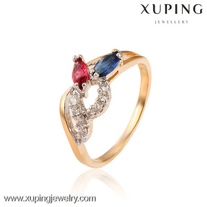 Klv — bague en <span class=keywords><strong>or</strong></span> <span class=keywords><strong>plaqué</strong></span> et cristal pour femmes, bijou multicolore à la mode, de haute qualité, 13014 - Product Image 2