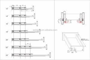 Undermount Trượt AODELI Undermount Ngăn Kéo Trượt Ẩn 3 Nếp Gấp Mềm Đóng Undermount Ngăn Kéo Trượt - Product Image 5