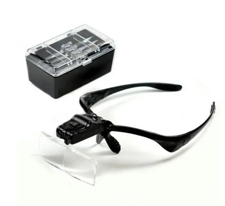 Headband 2 LED Magnifying Glass Eye 1.0/1.5/2.0/2.5/3.5X 5PC Magnifying Glasses with Led