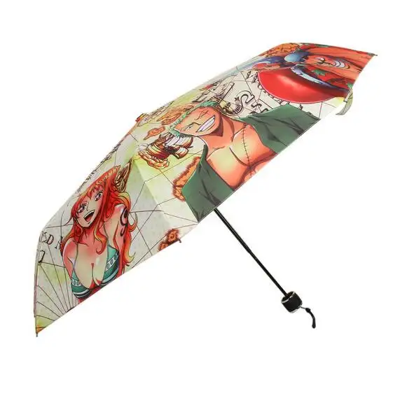 Parapluie pliant à 3 plis avec anime japonais, 1 pièce, anti-uv, transparent, pare-soleil de pluie, livraison gratuite