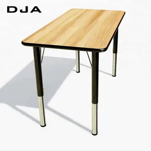 Mesa de Comedor Rectangular de Madera Moderna Personalizada por <span class=keywords><strong>DJA</strong></span> Manufacturer, con Borde Reforzado, Ajustable en Altura, para Aula, Taller o Escuela - Product Image 1