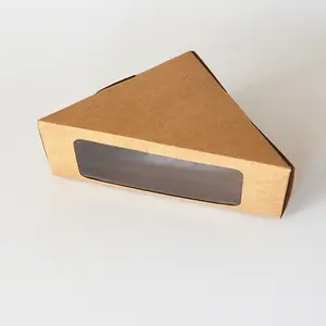 Caja de sándwich triangular kraft de alta calidad, papel para embalaje